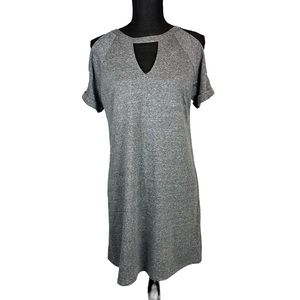 Grey cold shoulder dress